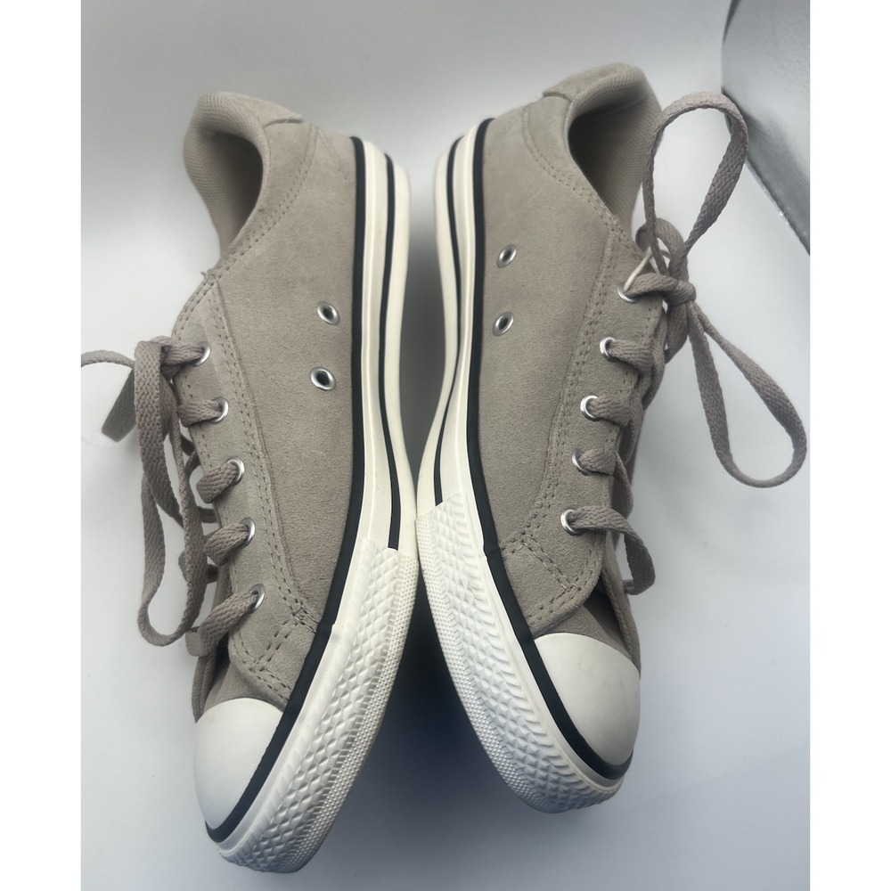 Women's Converse Chuck Taylor All Star Grey Leather Size 6.5 Excellent Condition - Picture 2 of 8